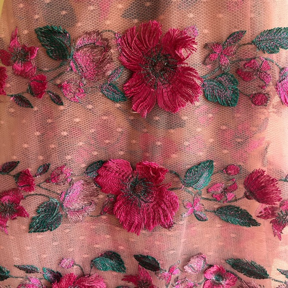 Marchesa Notte Pink Embroidered Floral Dress - Picture 4 of 7